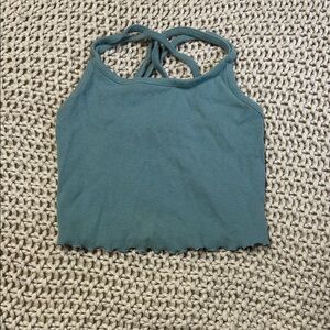 Art Class Teal Ribbed Tank Top